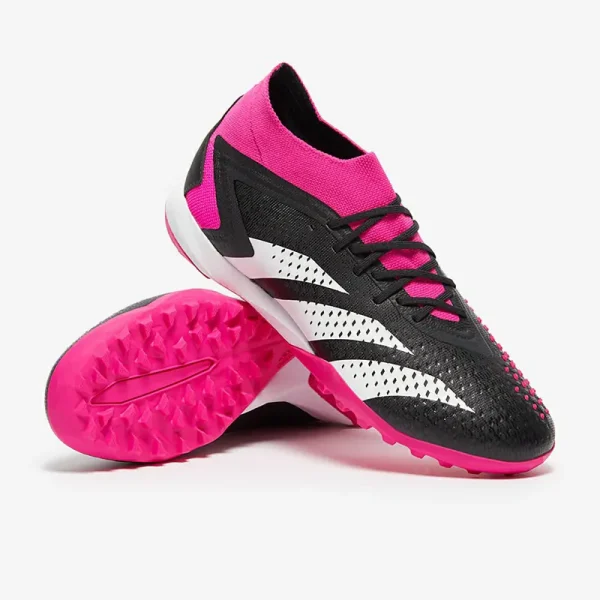 Adidas PRødator Accuracy.1 TF - Core Sorte/Hvide/Team Shock Lyserøde Fodboldstøvler