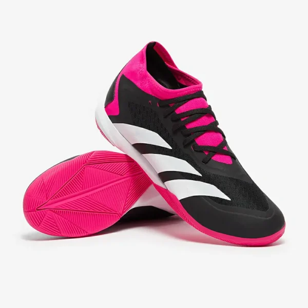 Adidas PRødator Accuracy.3 IN - Core Sorte/Hvide/Team Shock Lyserøde Fodboldstøvler