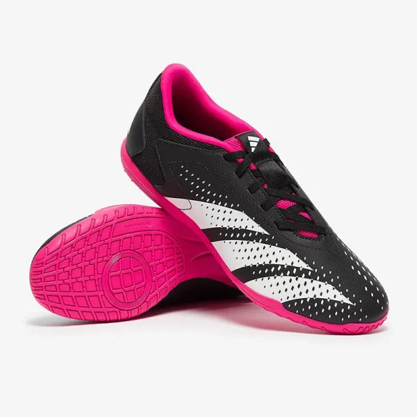 Adidas PRødator Accuracy.4 IN Sala - Core Sorte/Hvide/Team Shock Lyserøde Fodboldstøvler