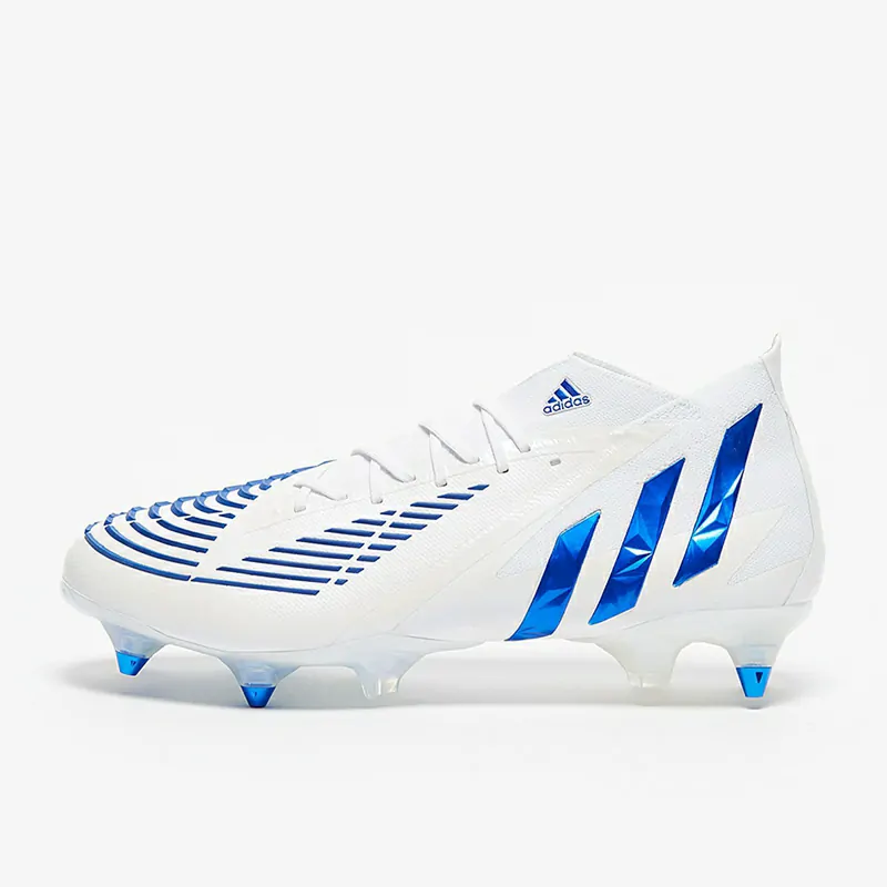 Adidas PRødator Edge.1 SG - Hvide/Hi-Res Blå/Hvide Fodboldstøvler