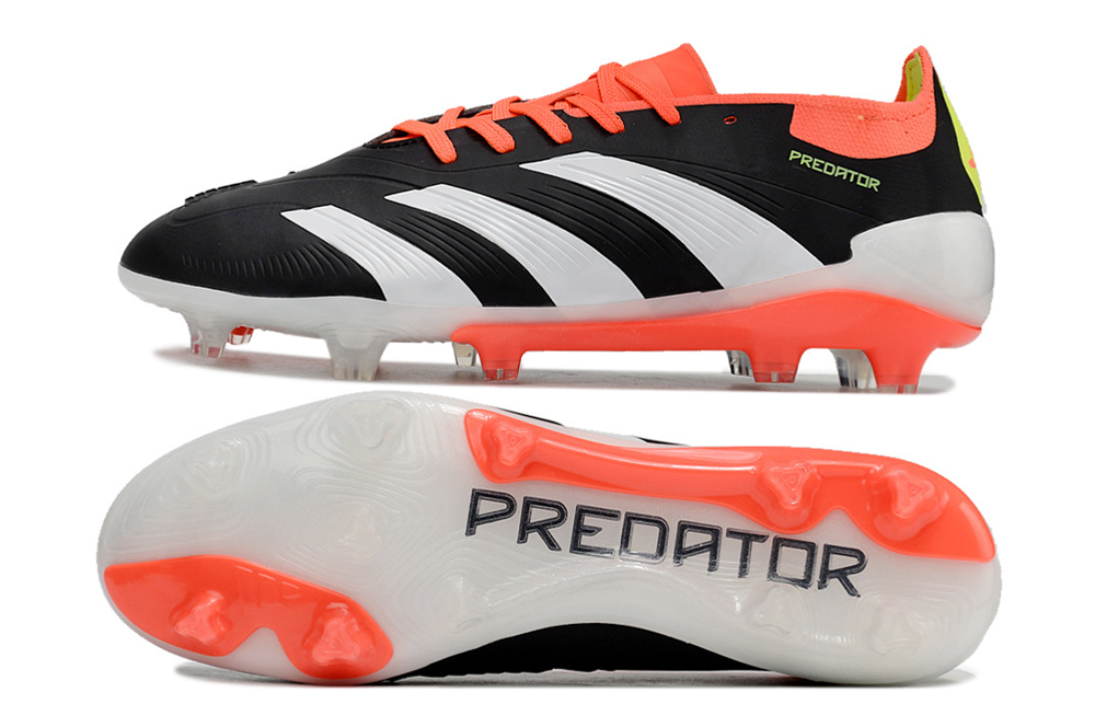 Adidas Predator Elite Tongue FG Fodboldstøvler - Sort Hvid Orange